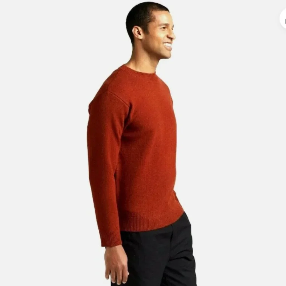 Pendleton Mens Shetland Wool Washable Crew Neck Pullover Sweater XXL Sienna Red